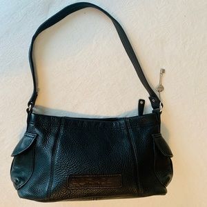 Fossil black pebbled leather handbag